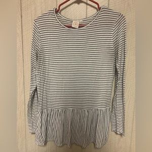 Striped peplum longsleeve